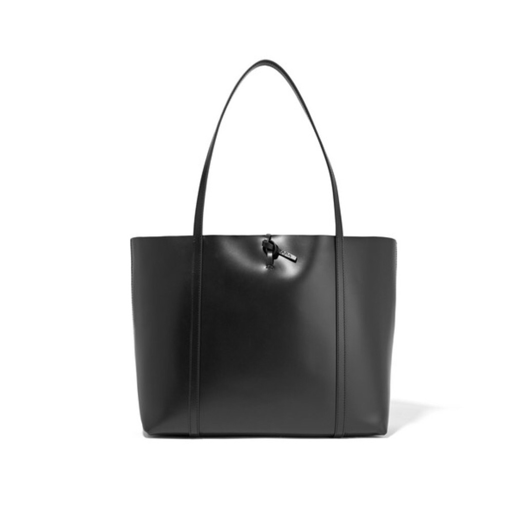 Kara tie work tote black calfskin